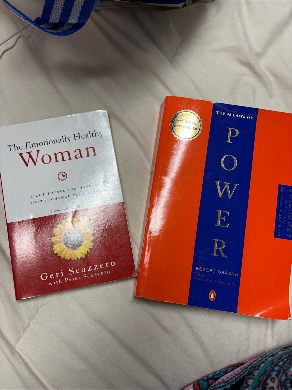 The 48 Laws of Power & The Emotionally Healthy Woman - Red & Blue Covers